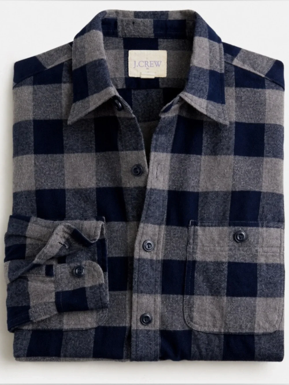 J.Crew Perfect Shirt Midnight Buffalo Plaid Flannel Button Down Cotton Medium